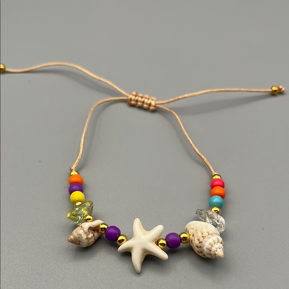 Colorful Beaded Starfish Sea shell Bracelet